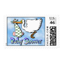 Baby Shower Christmas (White) postage