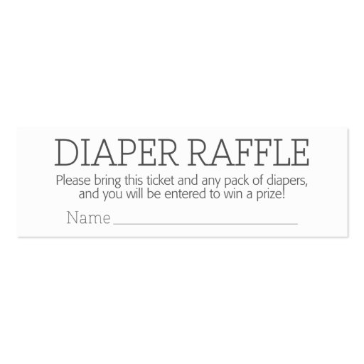 Baby Shower Collection - Diaper Raffle Ticket Business Card (back side)