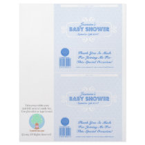 Baby Shower Custom Candy Bar Wrappers Blue Personalized Flyer