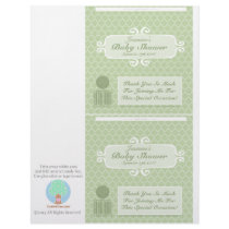 Baby Shower Custom Candy Bar Wrappers Green Custom Flyer