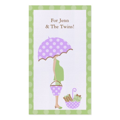 Baby Shower Custom Gift Tag {3} Business Card Template (front side)