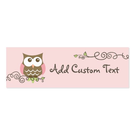 Baby shower custom owl tag business card template