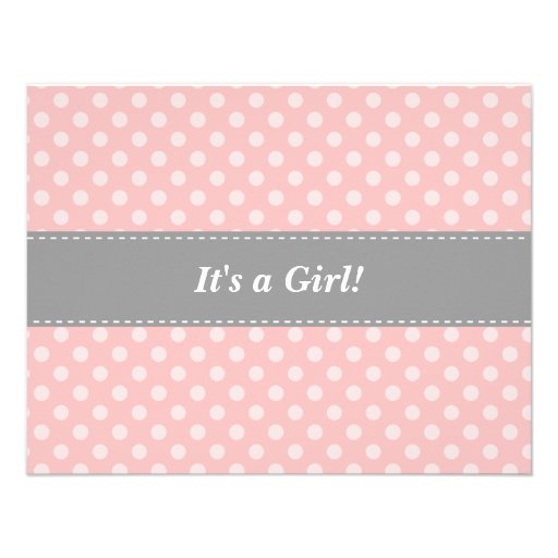 Baby Shower - Cute Baby Girl in Stroller Announcements