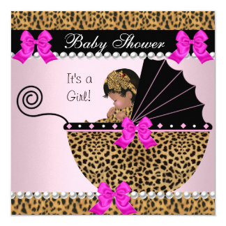 Pink Leopard Baby Shower Invitations & Announcements | Zazzle