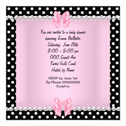 Baby Shower Cute Baby Girl Pink Polka dots Invite