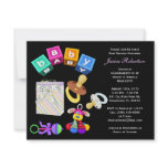 Baby Shower, Cute Baby items with Gifts, Personalized Invitation