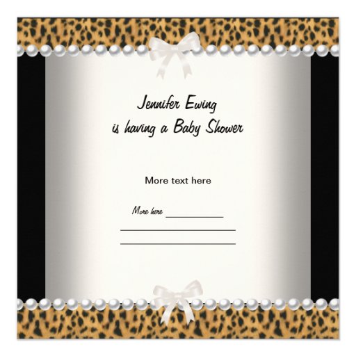 Baby Shower Cute Baby Leopard gender reveal 2 Personalized Invite