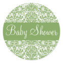 Baby Shower Damask Envelope Sticker Seal