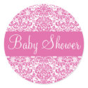 Baby Shower Damask Envelope Sticker Seal