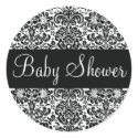Baby Shower Damask Envelope Sticker Seal