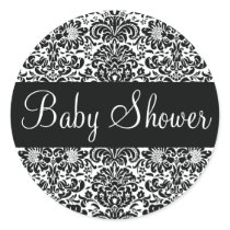 Baby Shower Damask Envelope Sticker Seal