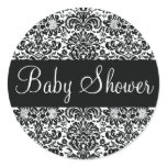 Baby Shower Damask Envelope Sticker Seal