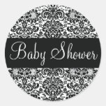 Baby Shower Damask Envelope Sticker Seal