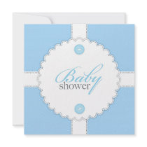 Baby Shower Dantel Boy Flat Invitation