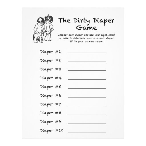 Baby Shower Dirty Diaper Game Custom Flyer Zazzle