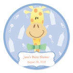 Baby Shower Favor Labels - Giraffe Round Stickers