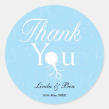 Baby Shower Favor Round Stickers