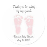 favor, sticker, baby, shower, footprint, girl