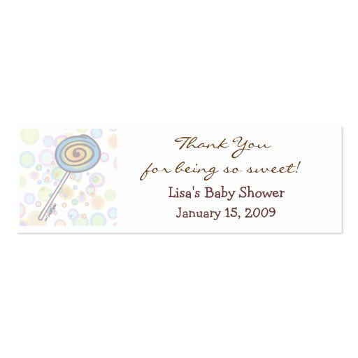 Baby Shower Favor Tag Business Cards (front side)