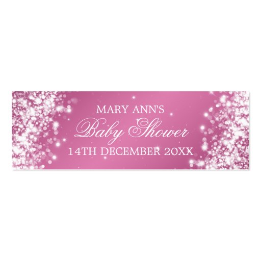 Baby Shower Favor Tag Sparkling Wave Pink Business Card Templates