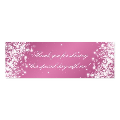 Baby Shower Favor Tag Sparkling Wave Pink Business Card Templates (back side)
