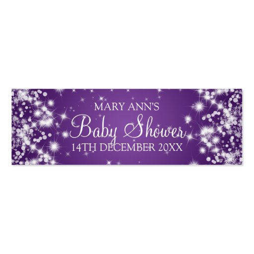 Baby Shower Favor Tag Winter Sparkle Purple Business Card