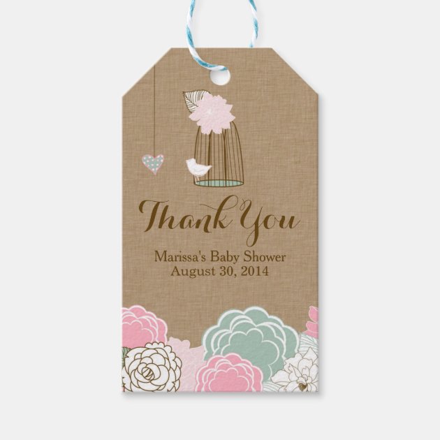 Baby Shower Favor Tags - Hanging Cages & Jars Pers Pack Of Gift Tags-0