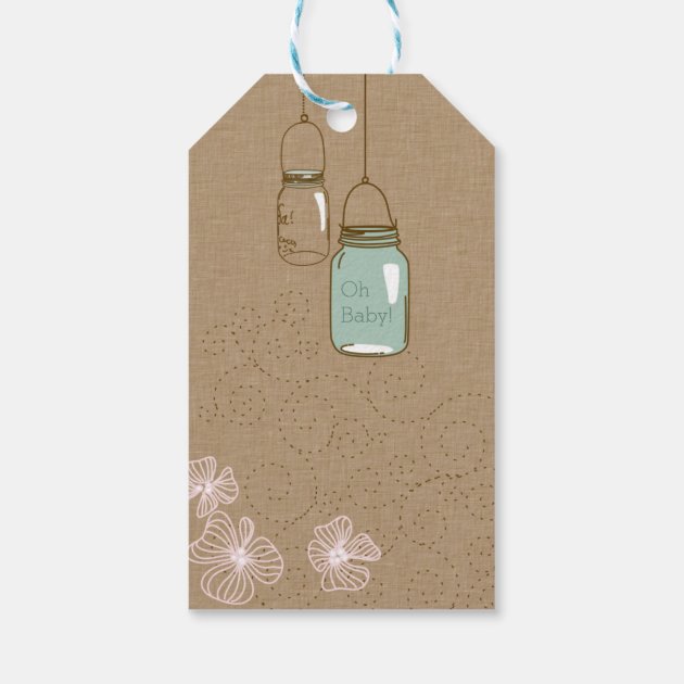 Baby Shower Favor Tags - Hanging Cages & Jars Pers Pack Of Gift Tags-1
