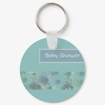 baby shower floral green keychains