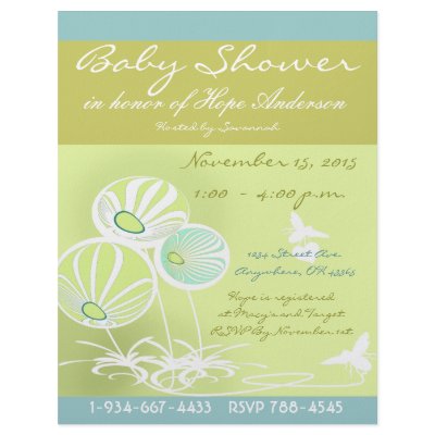 Baby Shower Flowers and Bees Flyer by samack