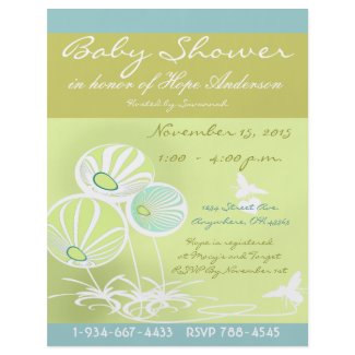 Baby Shower Flowers and Bees Flyer flyer
