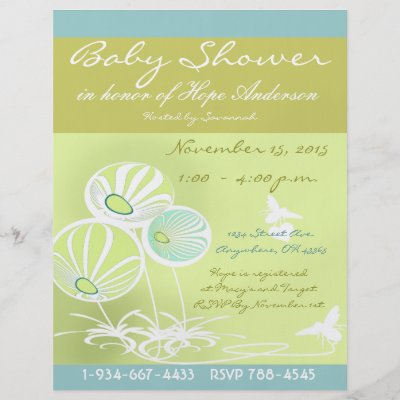 Baby Shower Flowers on Baby Shower Flowers And Bees Flyer From Zazzle Com