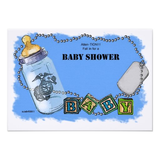 Baby Shower for a Marine Personalized Announcement
