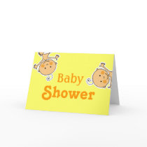 Baby shower for boy and girl twins cards