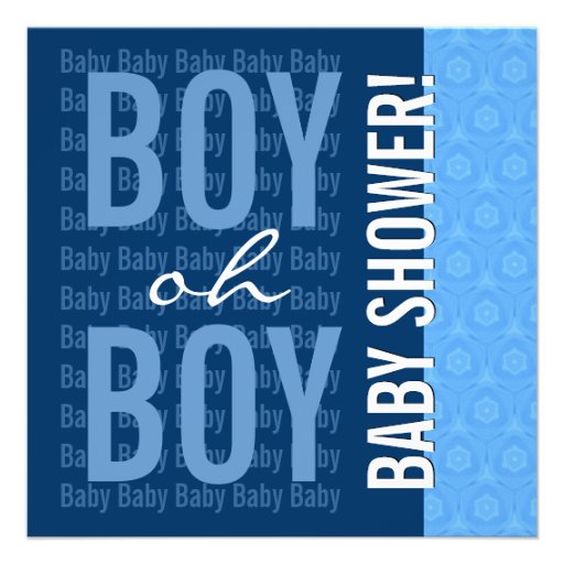 Baby Shower for Boy Blue Modern B451 Custom Announcements