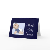 Baby shower for boy greeting cards