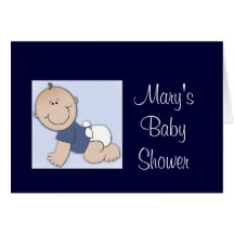 Baby shower for boy greeting cards