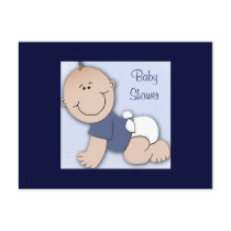 Baby shower for boy postcard