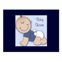 Baby shower for boy postcard