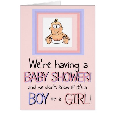 Baby Shower Funny Boy or Girl Invite Invitation Greeting Card by icansketchu