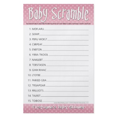 Baby Shower Game - Baby Word Scramble flyer