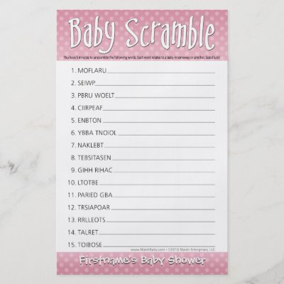 Game Engine Architecture on Baby Games On Baby Shower Game Baby Word Scramble Flyer From Zazzle