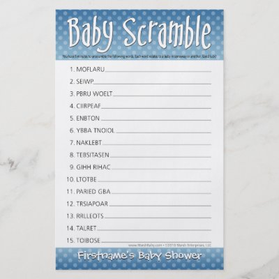 Baby Shower Games Baby Shower Games on Baby Shower Game   Baby Word Scramble Flyer From Zazzle Com