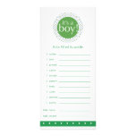 Baby Shower Game Card -Green Rack Card