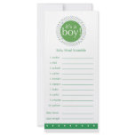 Baby Shower Game Card -Green Rack Card