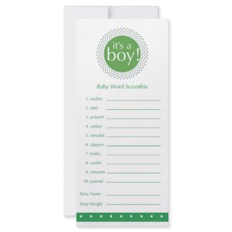 Baby Shower Word Scramble Game