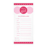 Baby Shower game- pinks Rack Card Design