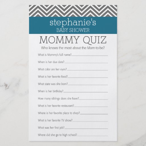 Baby Shower Game Who Knows Mommy Best Quiz Flyer Zazzle