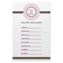 Baby Shower Game - Word Jumble stationery