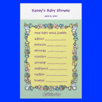 Baby Shower Game - Word Jumble Stationery Design